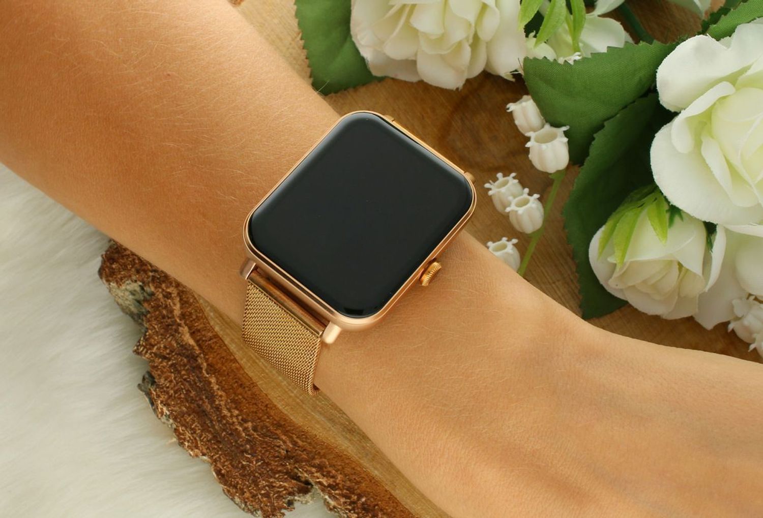 Smartwatch damski Garett GRC Classic złoty stalowy  (2).jpg